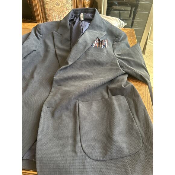 PAUL JONES Men Casual Corduroy Navy Blazer Jacket Stylish Suit Jackets Coat XL - Picture 9 of 11